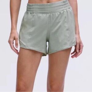 Lululemon Women's Green Hotty Hot 4inch high-waisted Shorts